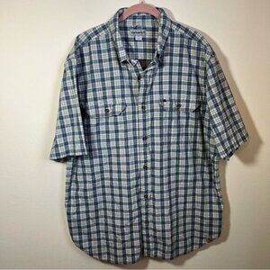 ✨ Carhartt Men’s Blue Plaid Button Down Shirt XL